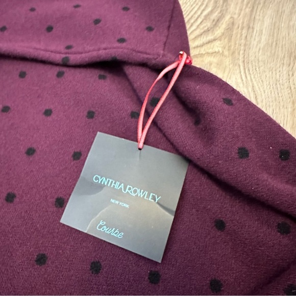 NWT Cynthia Rowley Woman Plum Polka Dot Sweater Size 1X - Picture 5 of 6